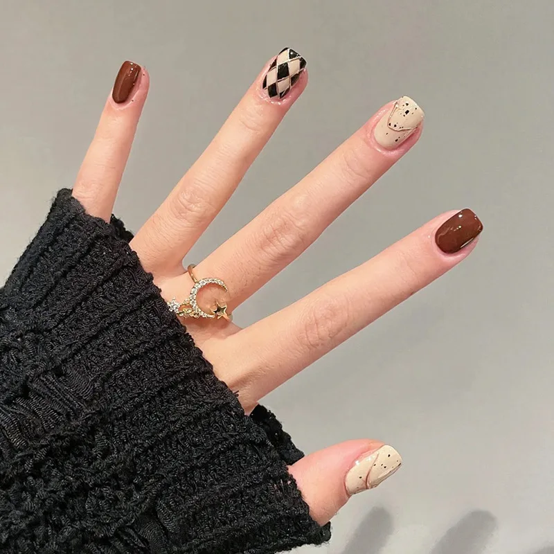 

24pcs/Box Wearing Reusable False Nails Design Detachable Fake Fingernails Full Cover Press on Nails