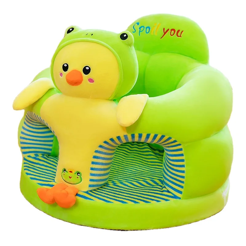 bebe-aprendendo-a-sentar-a-cadeira-pato-sofa-animal-cadeira