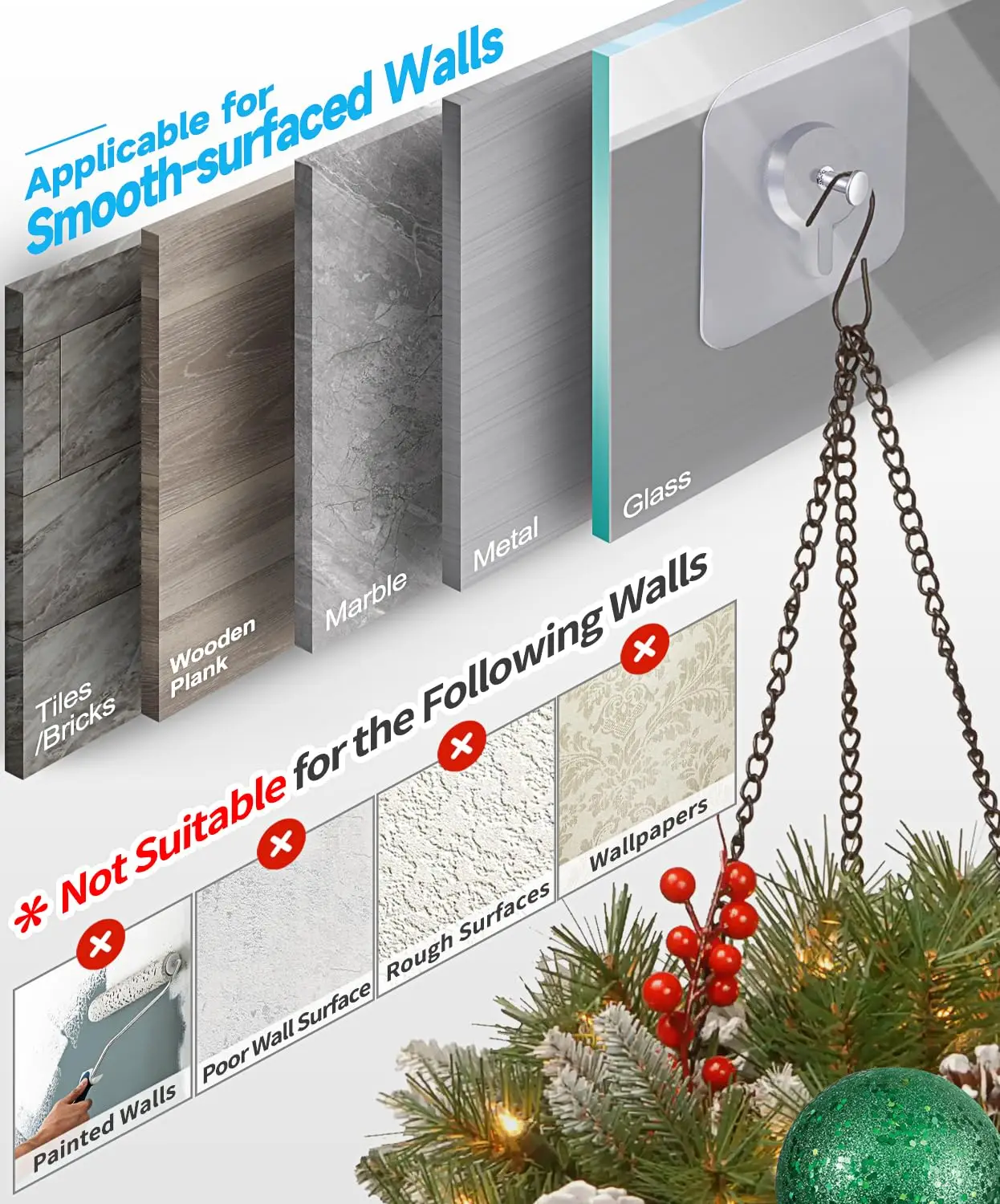 Self Adhesive Nails Wall Hook Poster Transparent Screws Wall Hook For Photo Frame Waterproof Durable Kitchen Bathroom Use 10 Pcs