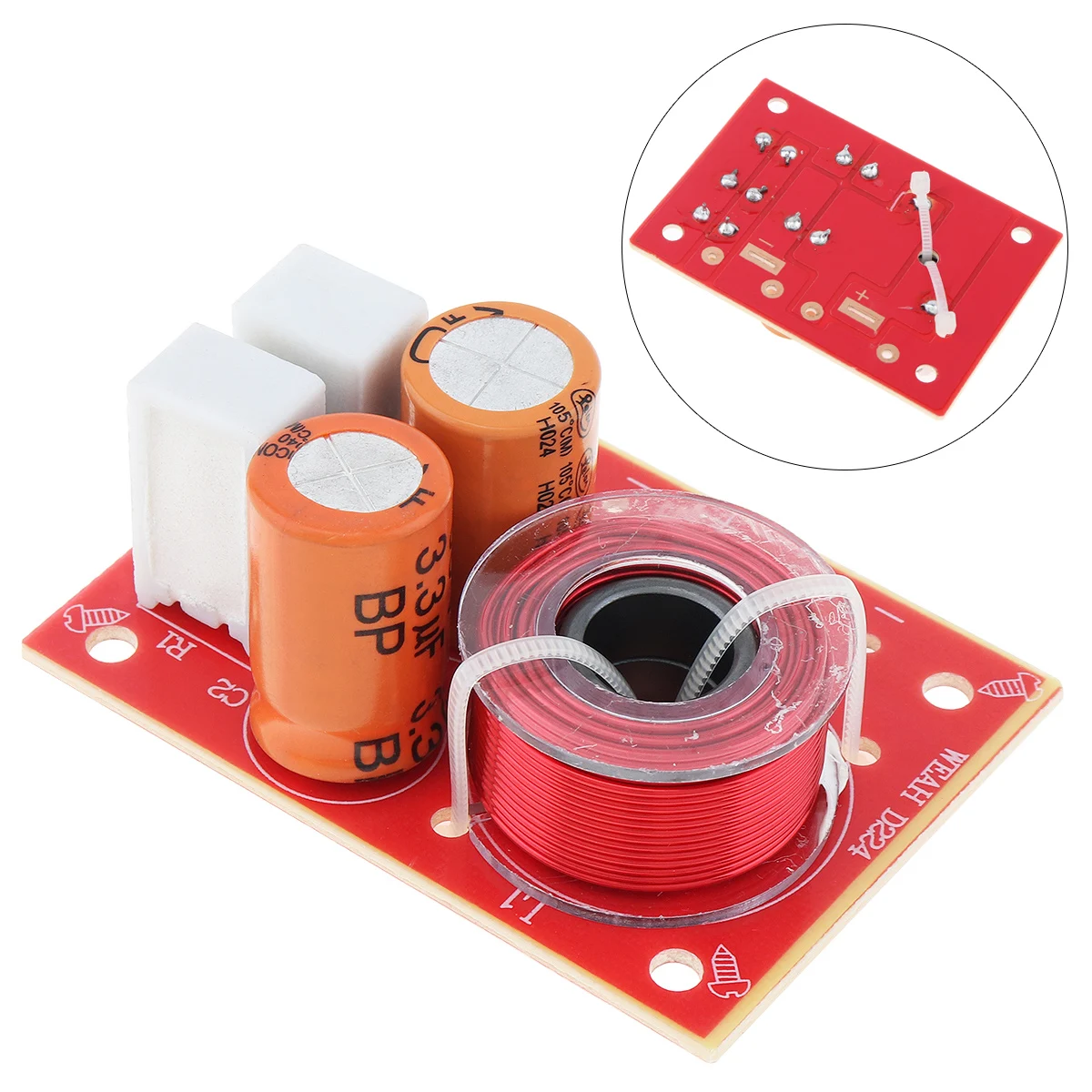WEAH D222 12V 60W Speaker 2 Way Audio Frequency Divider Loudspeaker 2 Unit Crossover Filters with 48Hz-20KHz for Speakers