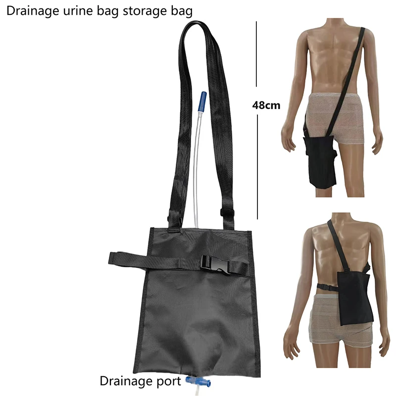 Urine Bag Cover Catheter Bag Cover With Interior Securing Clasp Urine Drainage Bag Holder Oxford Cloth Adjustable 2