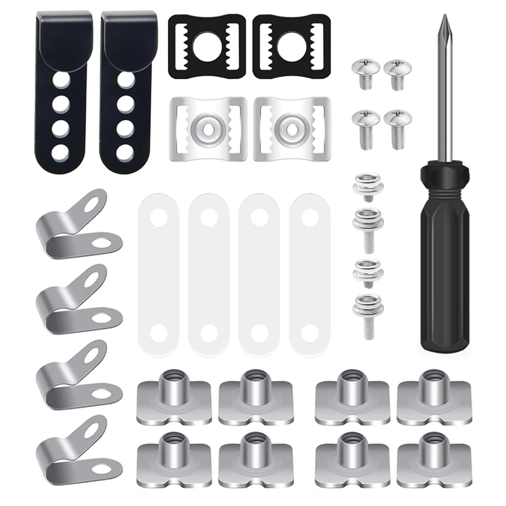 31Pcs 하키 헬멧 교체 부품 나사 너트 가스켓 클립 스크루드라이버 하키 헬멧 수리 키트 스포츠 헬멧 수리 키트
