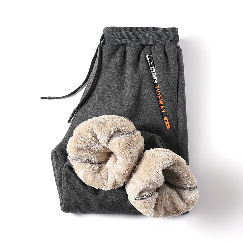

Men's Cashmere Thickened Trousers Winter Lamb Sweatpant for Comfortable Sports Pants Casual slim Joggers
