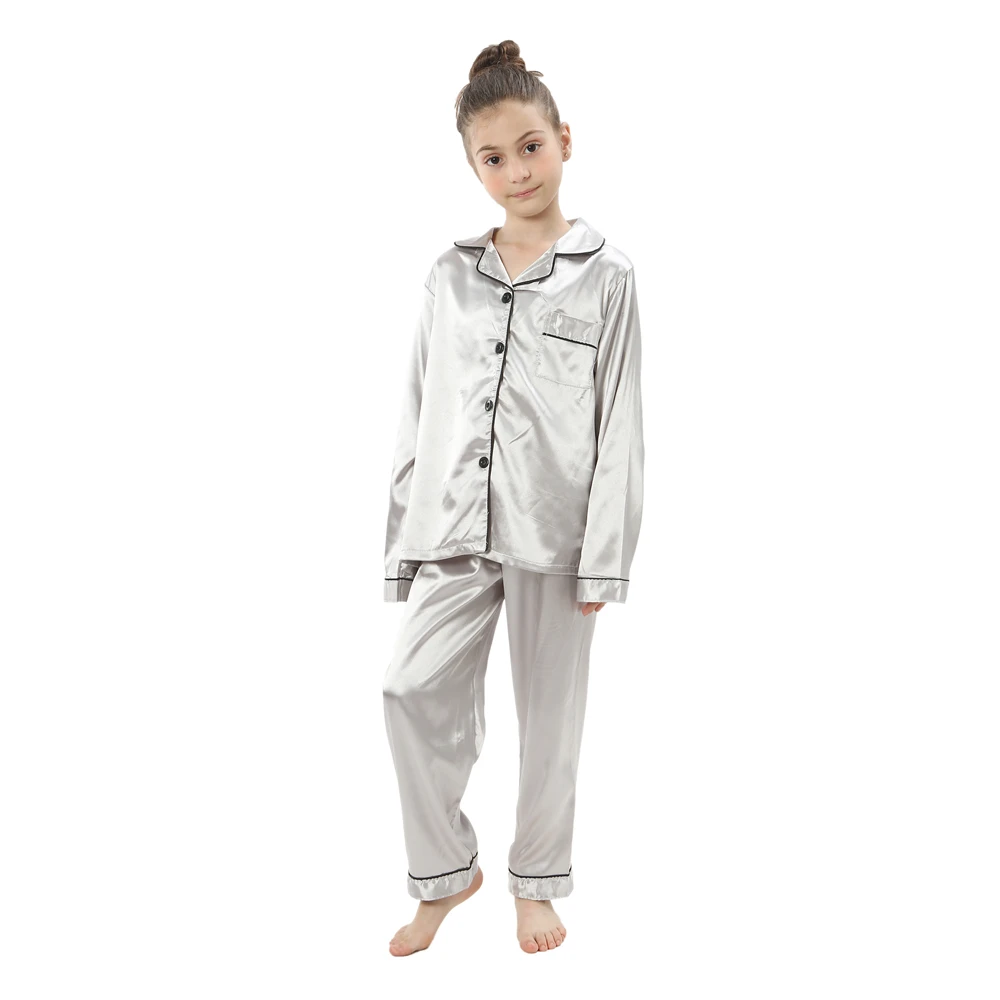 Schbbbta Girls & Women's Silk Satin Pajama Set - Button-Down Top & Shorts (White Heart Pink)