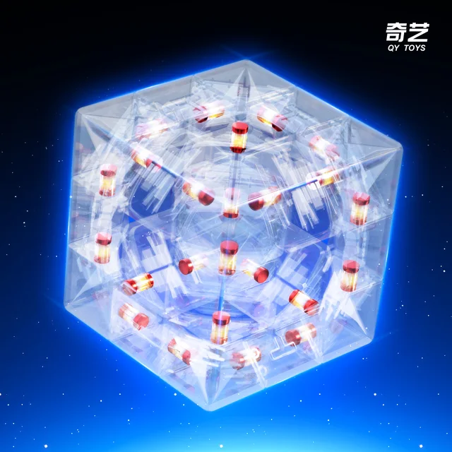 [Picube] QiYi Racing Void Cube Hollow Magnetic UV Magic Speed Cube Stickerless Fidget Toys Cubo Magico Puzzle Qiyi Hollow 3x3 M 5