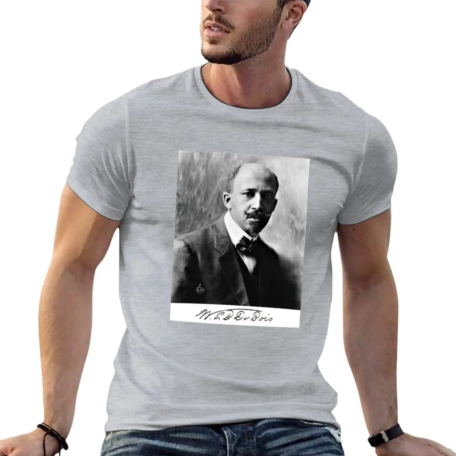 

W.E.B DuBois Signature Portrait T-Shirt custom t shirt tees quick drying t-shirt men clothing