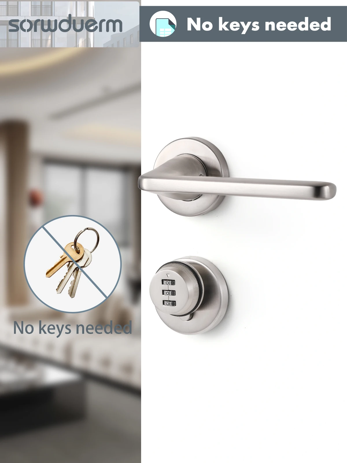Digital Intelligent Password Key Lock Apartment Hotel Home Interior Lock Kitchen Storage Room Hardware Home Decoration