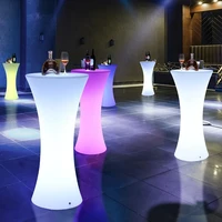 110CM LED Illuminated Round Cocktail Table Waterproof Bar Tables Plastic Coffee Table Commercial Furniture Supply 3