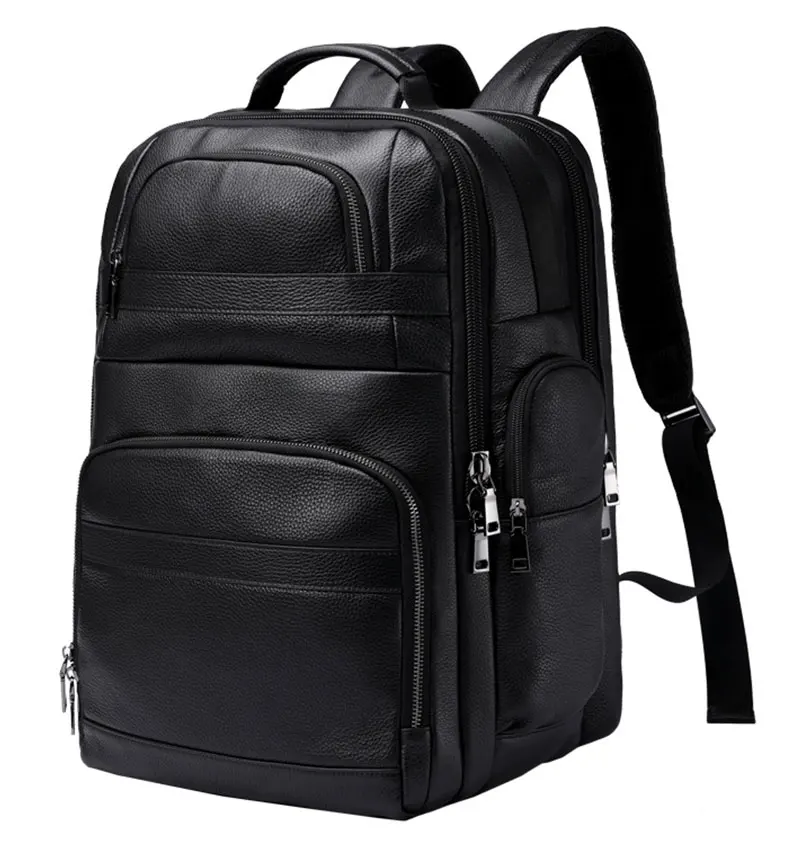 

Вместительный кожаный рюкзак для мужчин, деловая дорожная сумка для компьютера с USB-зарядкой, Прямая поставка