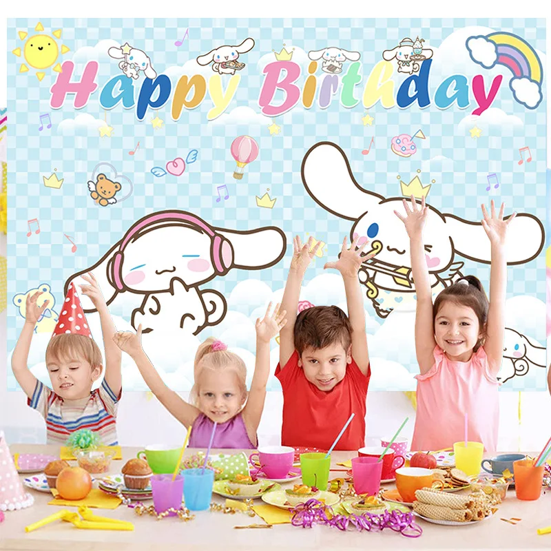 소품이 있는 만화 파티 배경 장식, 딸 어린이 생일 사진 배경, 사진 스튜디오 배너