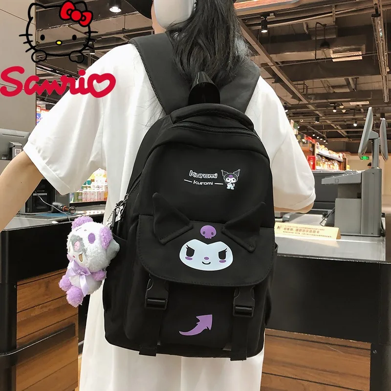 Sanrio Kuromi's New Women's Backpack Cartoon Cute Girls' Backpack 3D Waterproof High Capacity Girls' School Bag Fashion