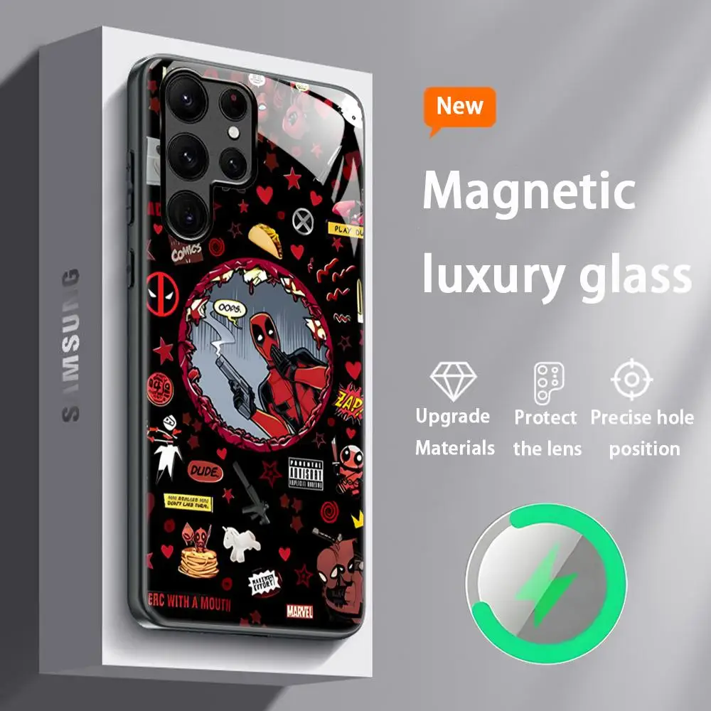 Sleek Magnetic Glass Hero Phone Case with Cool D-Dead PoolES Design
