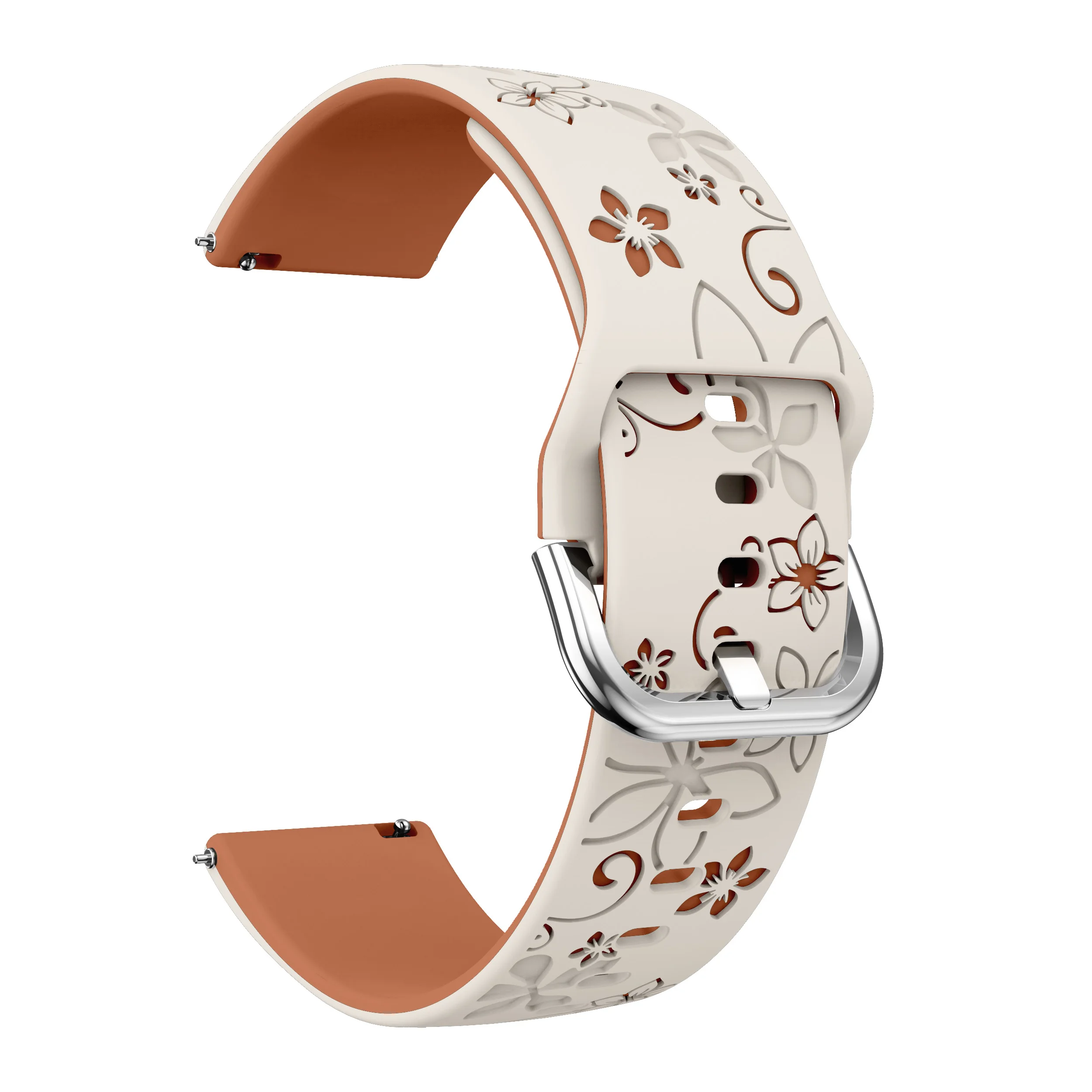 Comfortable 20mm Laser Engraved Silicone Strap Replacement Band