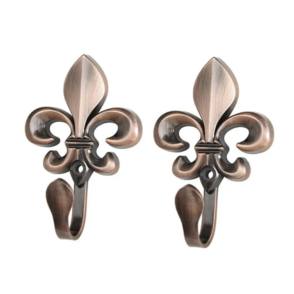 Multifunctional hooks 2pcs plum blossom head pattern vintage drapery curtain hooks curtain rods back wall home accessories