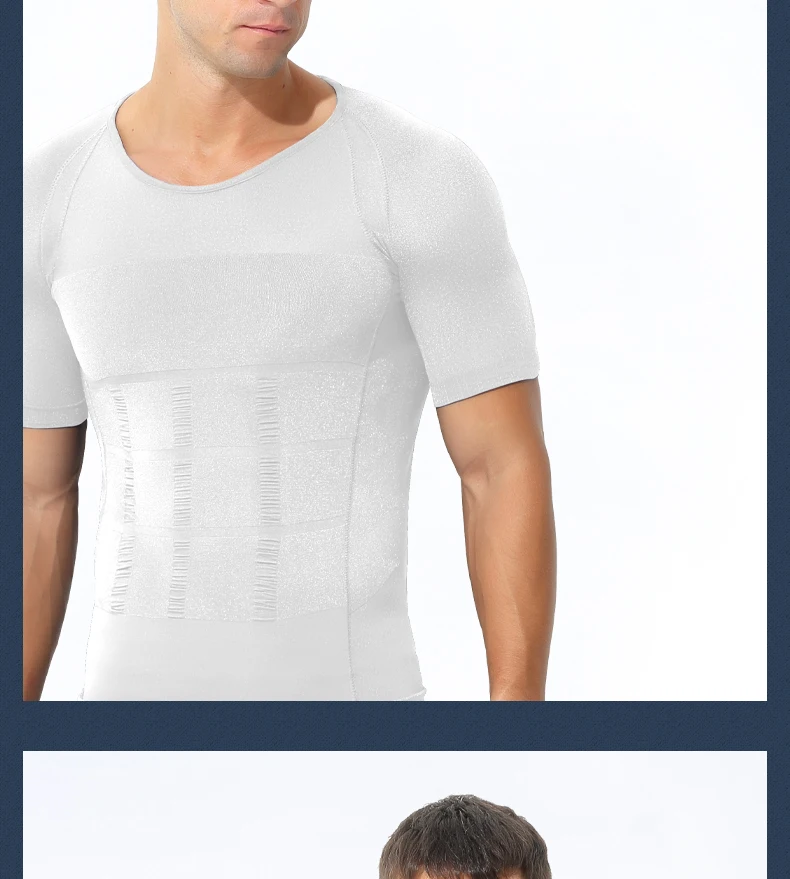 Men's Short-Sleeved Shapewear Tummy Control Beer Belly Corset Body Shaping Intimates Sports Fitness Bodysuit