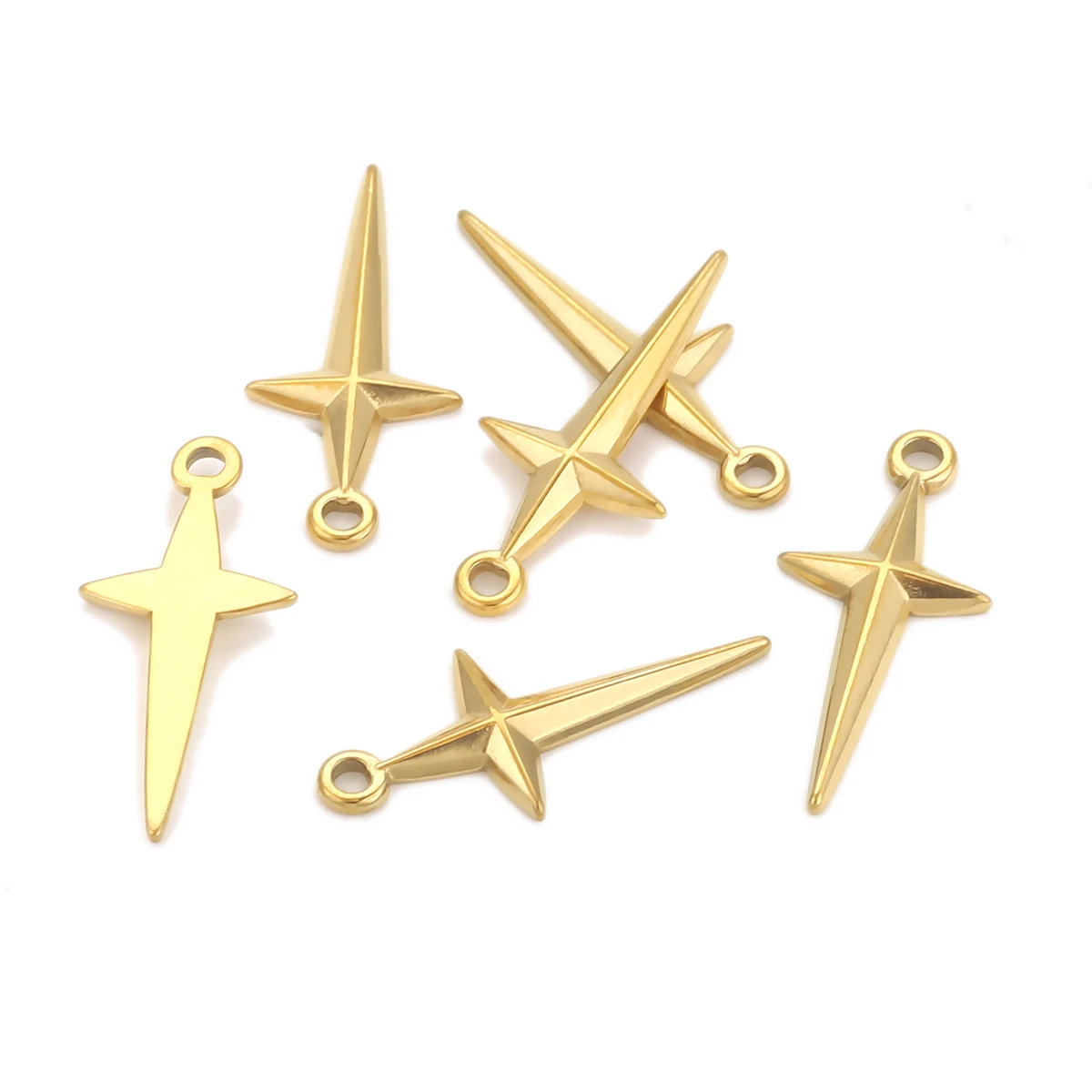10 Stück Edelstahl Sterne Charms für Schmuckherstellung Armband Halskette Stern Anhänger für DIY Ohrring Charms Finden Zubehör – Detail 4