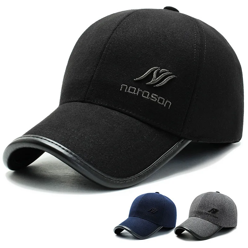 Men Golf Hat Baseball Cap Sunscreen Visor Brim Shade Snapback Autumn Winter Hat Earmuffs Embroidery Hunting baseball caps sports sun hats golf caps