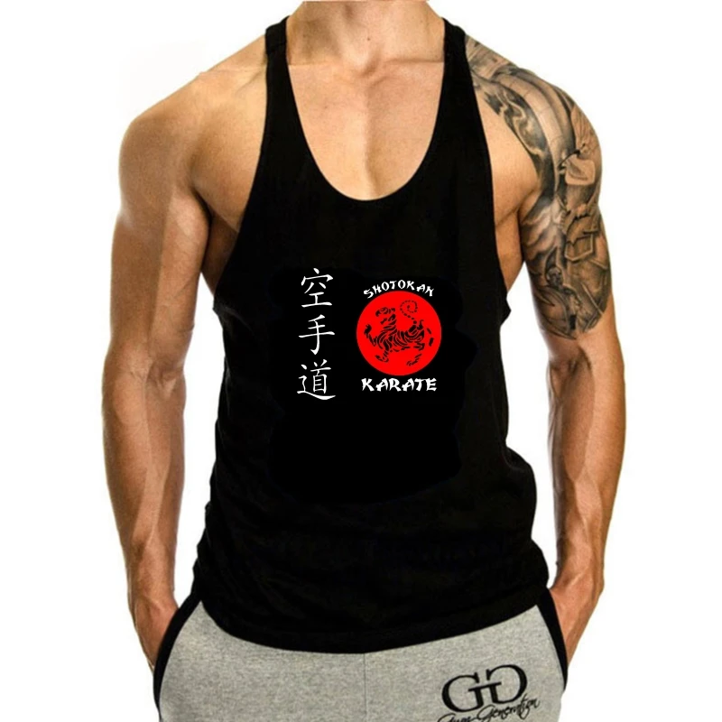 

New Japan Samurai Print tank top men Fashion Karate Bujinkan Dojo Pro Ninjutsu tank top men Men Cotton sleeveless tank top men