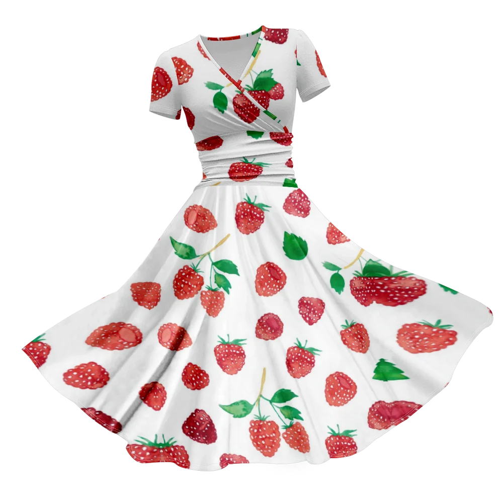 

Summer Dress 2024 Fruit Print Maxi Dress Women Party Beach Stylish Vestido Luxury Evening Dresses Girl Elegant Robe New Dresses