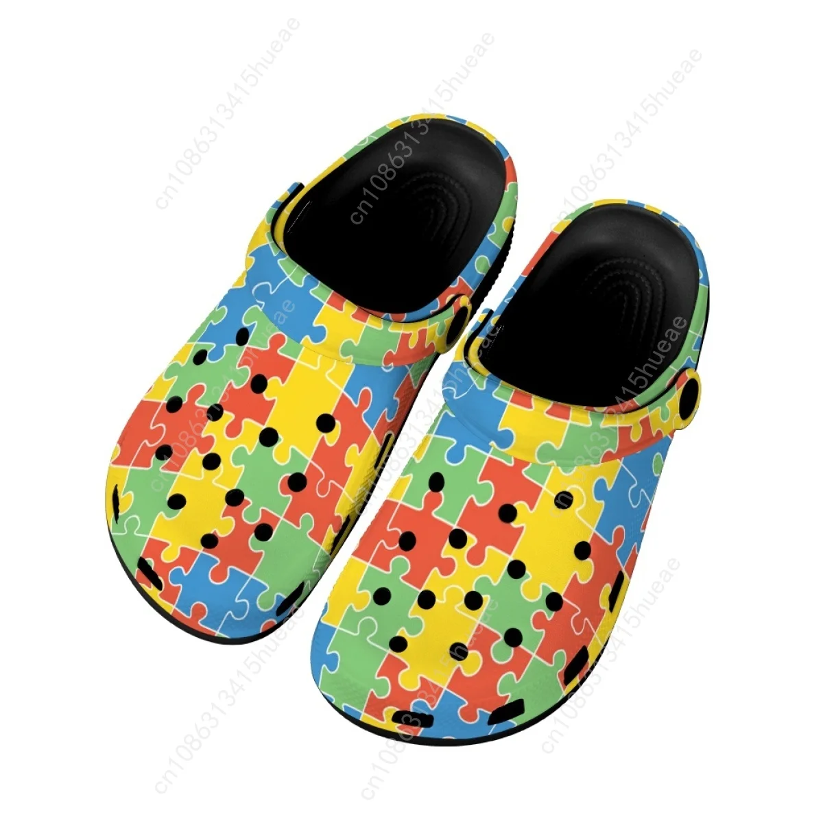 2023 Summer Autism Awareness Slippers Indoor Bath Non-Slip Home Beach Sandals Feamale Ladies Flats Garden Shoes New Zapatos
