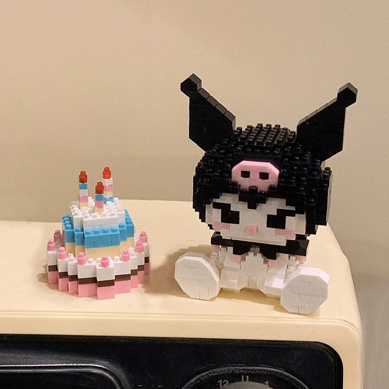 Hello Kitty Building Block Assembled Toys Decorative Ornament Sanrio Anime Figure Kuromi Model My Melody Children's Puzzle Gift 4