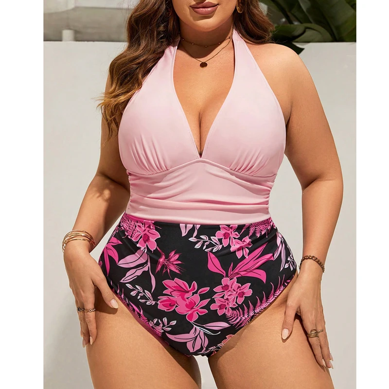 

2024 New Women Swimsuit One Piece Floral Printed Swimwear Female Sexy Bodysuit Bathers Bathing Swimming Swim Suit Sports