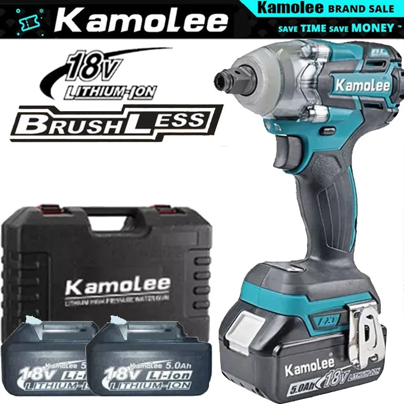 Kamolee 520 N.M Torque DTW285 bezszczotkowy elektryczny klucz udarowy 1/2 w akumulatorze litowo-jonowym kompatybilny z akumulatorem Makita 18V