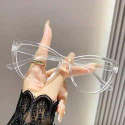 Vintage Cat Eye Anti - Blue Light Myopia Glasses (Transparent)
