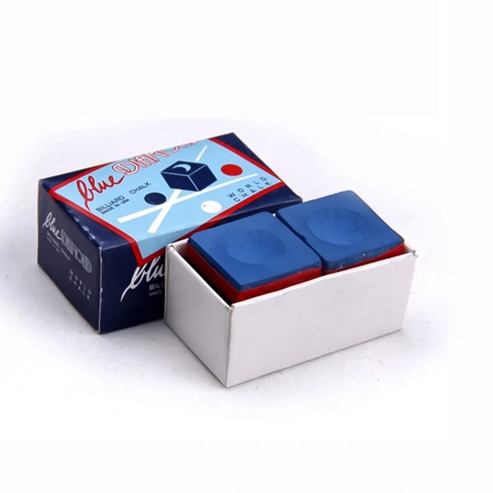 2Pcs High Quality Blue Diamond Blue Billiards Pool Snooker Cue Stick Chalks Billiard Accessories