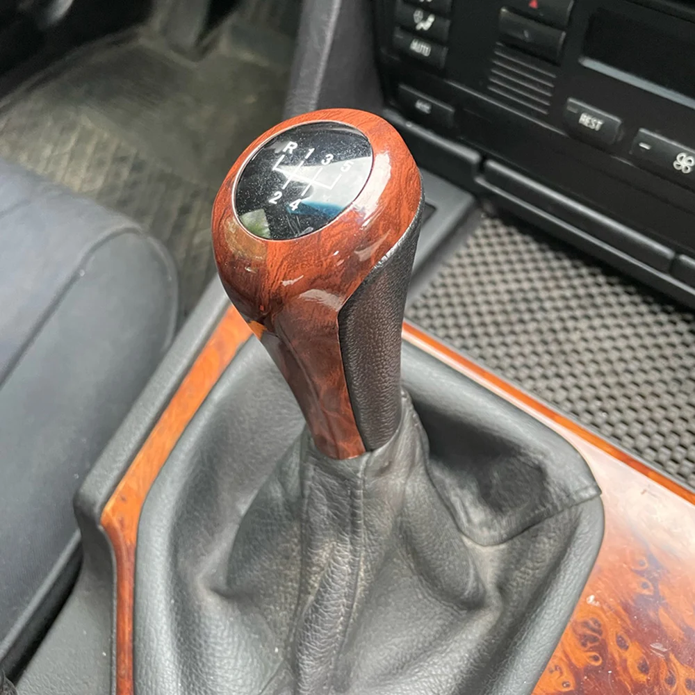 Wood 5 6 Speed Manual Car Gear Shift Knob Lever For BMW 1 3 5 6 Series E30 E32 E34 E36 E38 E39 E46 E53 E60 E63 E83 E84 E87 E90