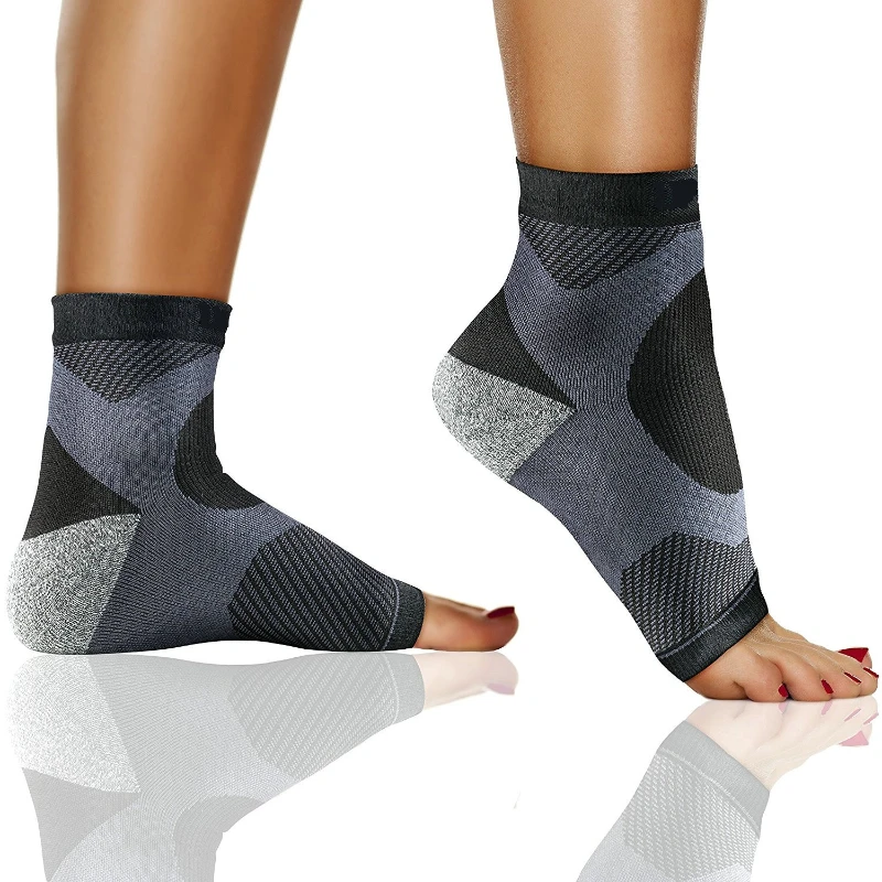 1pair Sports Ankle Brace Compression Support Sleeve Elastic Breathable for Injury Recovery Joint Pain Foot Running Socks