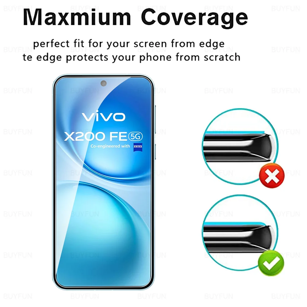VivoX200FE الزجاج 4 قطعة ل Vivo X200 FE 5G الزجاج...
