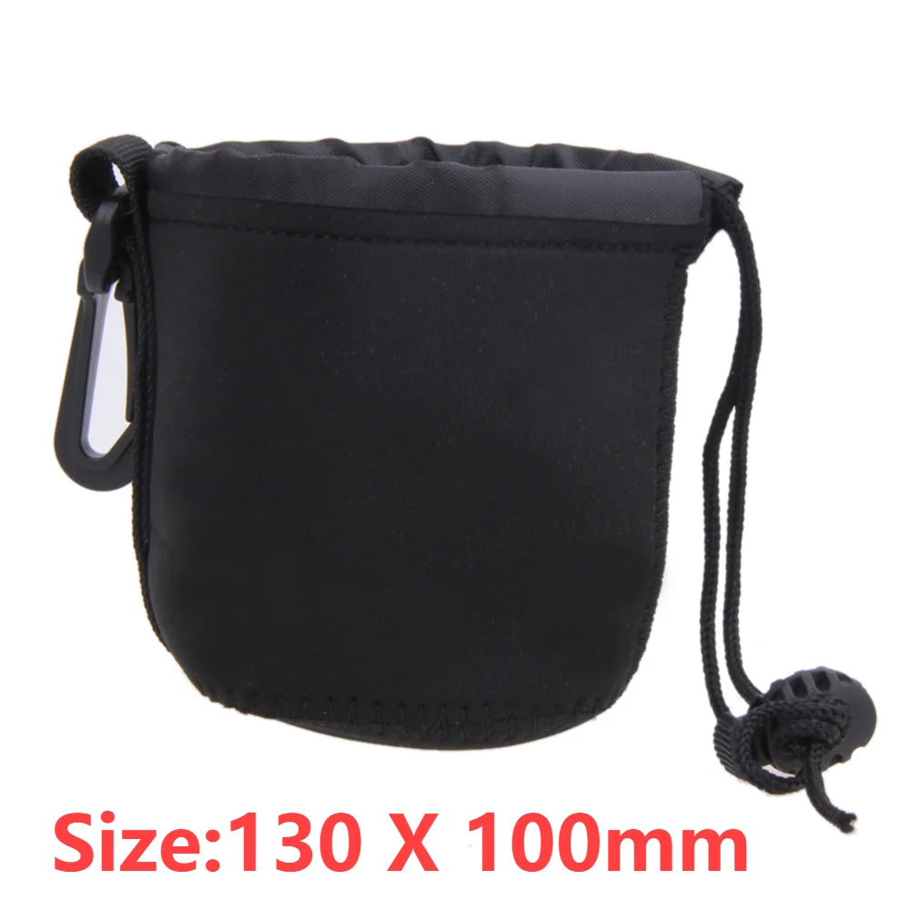 Bolsa de neoprene para lente de câmera, à prova d'água, lente de vídeo, capa protetora com cordão macio para canon sony para a maioria das câmeras slr digitais