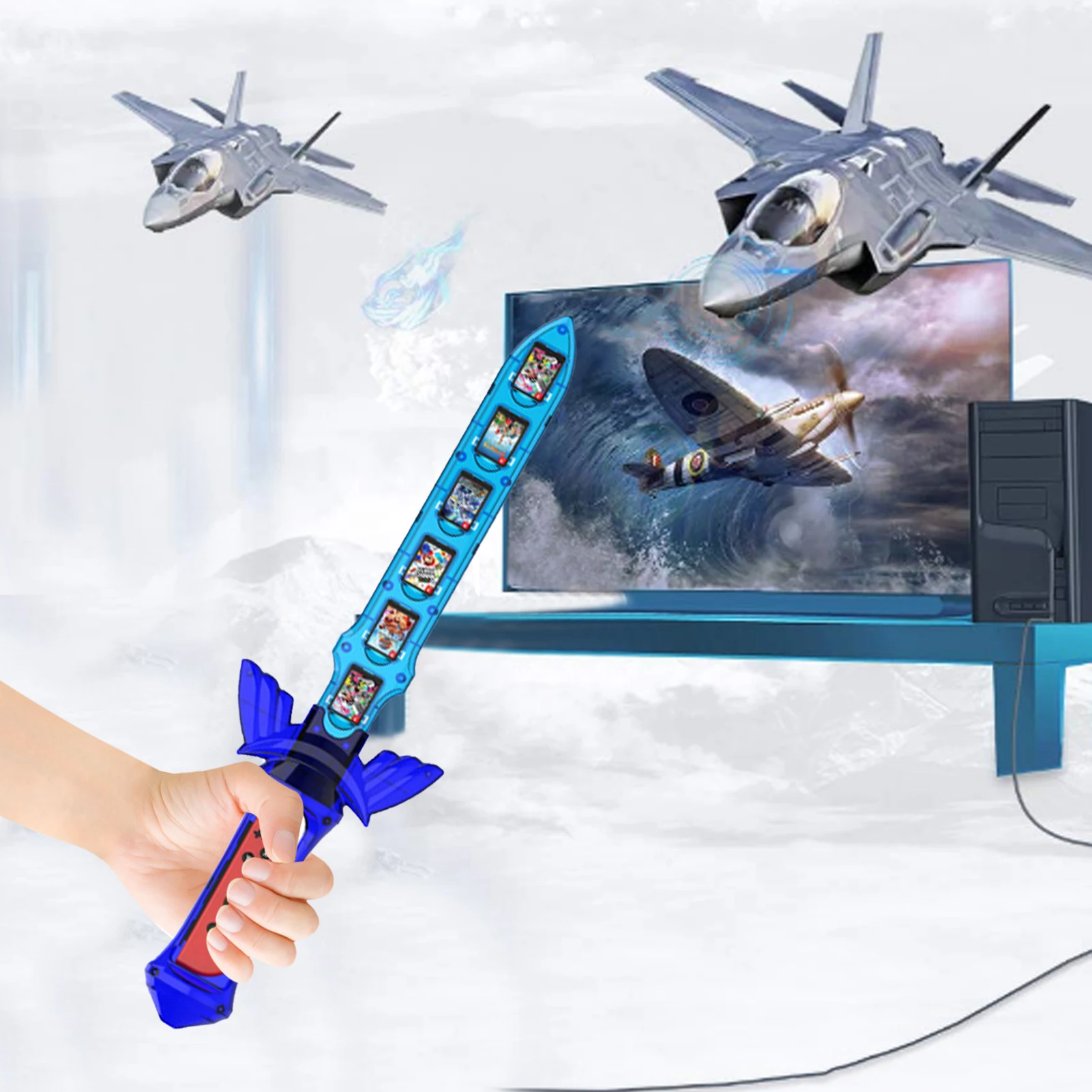 Spada Da Gioco Per Nintendo Switch Joy-Con Skyward Sword Hd Hand Grip Accessori Solo Per Switch Controller Joy-Con Destro Dropship
