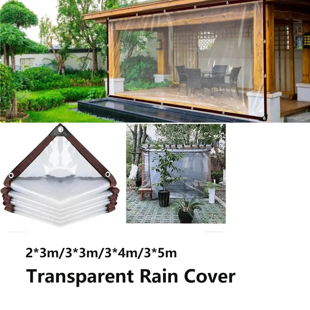 Snowproof Waterproof Tarpaulin Waterproof Wind-Resistant Transparent Rain Cover Dust-proof Foldable Rainproof Cloth