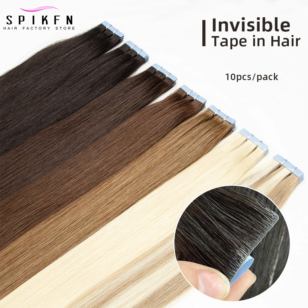 Inject Seamless Tape In Human Hair Extensions Nautral Straight Invisible Tape Hair Extension 12"-22" PU Skin Weft human hair extensions hair extensions