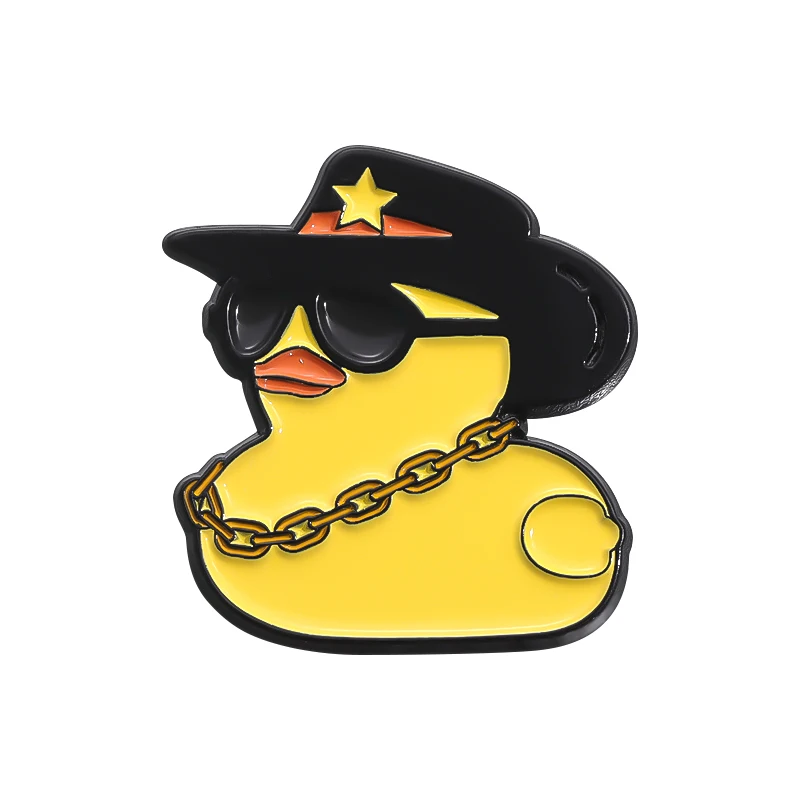 Spilla Anatra Cowboy Gialla: Divertente Spilla Smaltata Con Occhiali Da Sole E Cappello, Regalo Originale Per Ragazze E Ragazzi, Spilla Da Bavero A Forma Di Animale