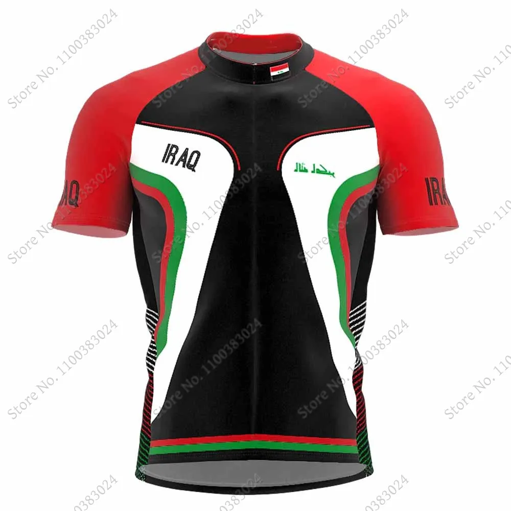 Iraq National Cycling Jersey Set Mens Short Sleeve Cycling Clothing Road Bike Shirts Suit Bicycle Bib Shorts MTB Wear Ropa