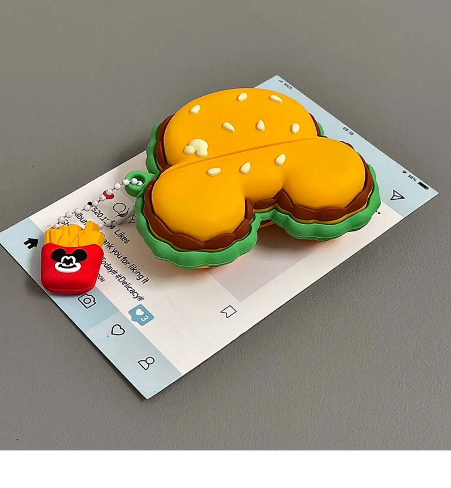 For Airpods Pro Pro Mickey Burger Silicone Earphone Case