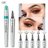 QIC Four-Claw Sketch Eyebrow Pencil Black Brown Gray Liquid Eye Brow Pencil Waterproof Long Lasting 3d Microblading Eyebrow Pen 2
