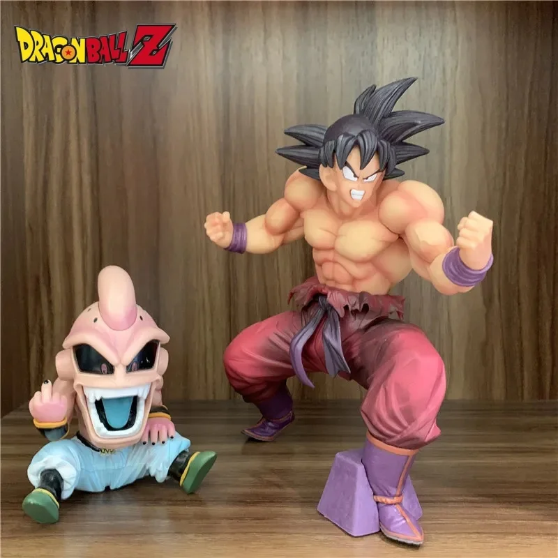 20Cm Dragon Ball Anime Wukong World King Fist Wukong Squatting Position Vegeta Super Saiyan Giocattolo Fatto A Mano Decorazione Desktop Regalo