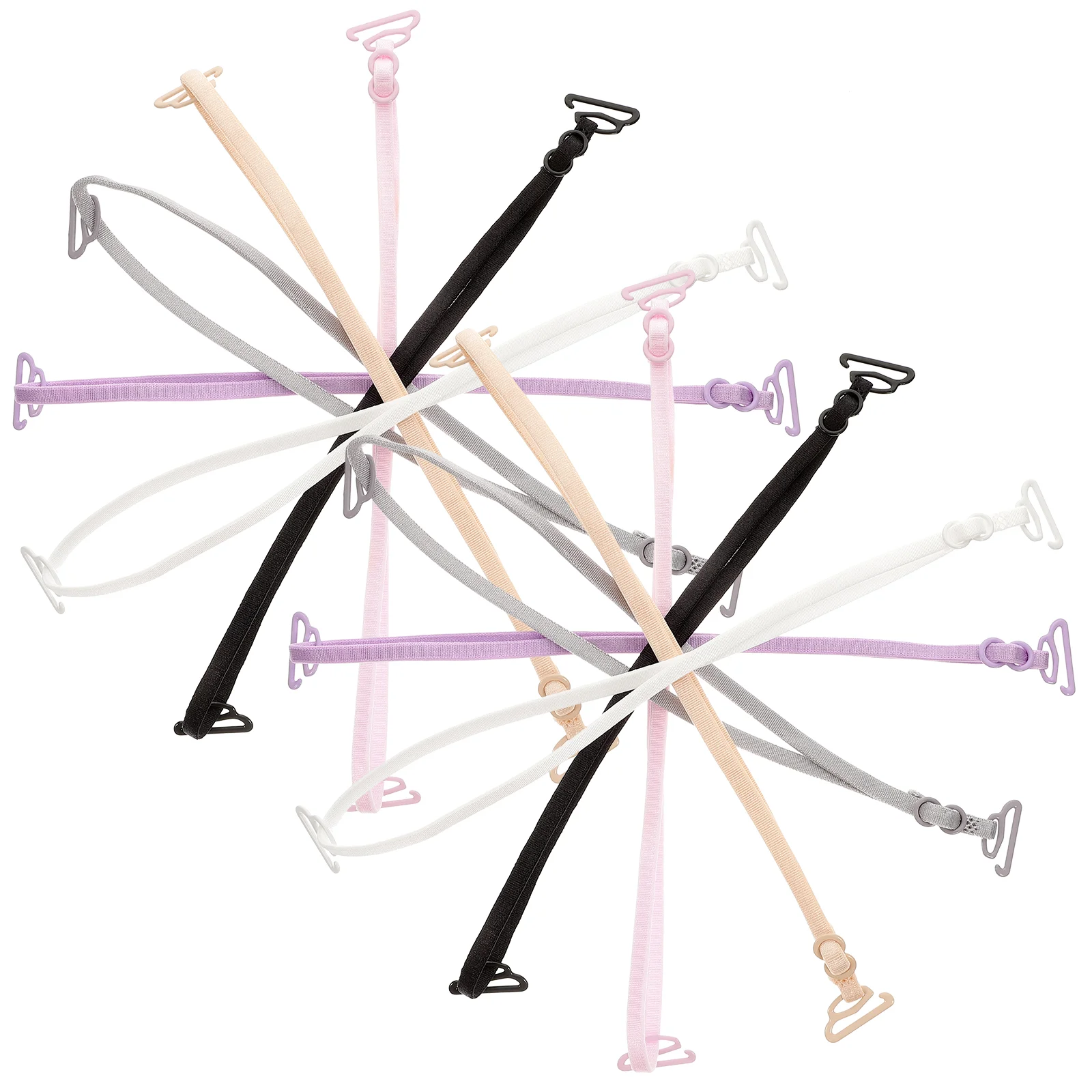 

6 Pairs Invisible Straps Holders Elastic Nonslip Clips for The Back Replacement Adjustable Shoulder