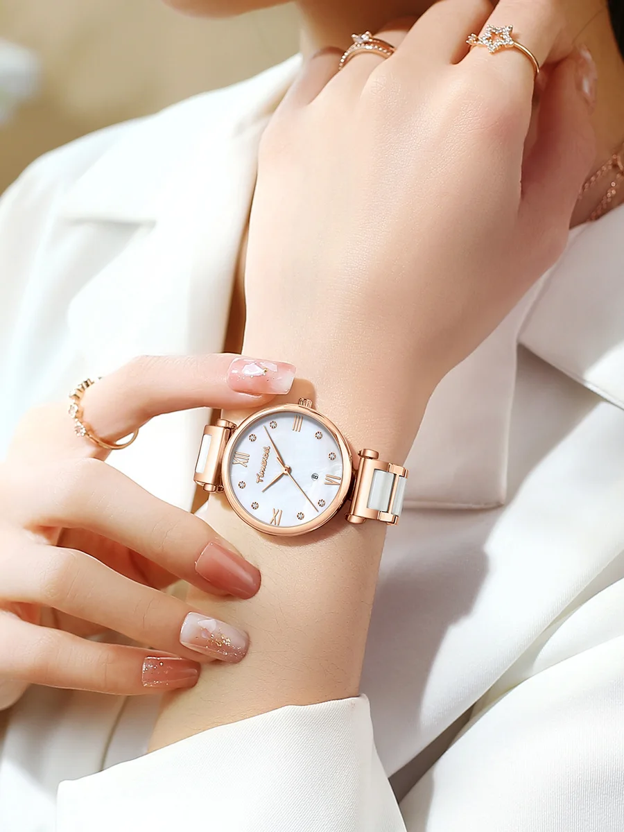 Fashion Women Watches Luxury Ceramics Watchstrap Ladies Bracelet Reloj Mujer 2023 New Creative Waterproof Quartz Watch For Women