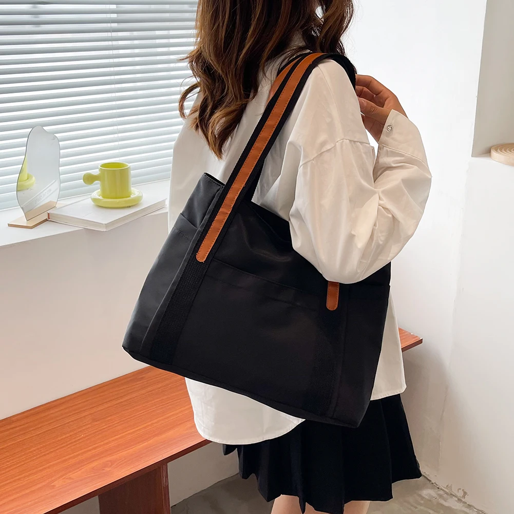 Womens Designer Black Large Tote Bag for Laptop Travel Shoulder School  Handbag