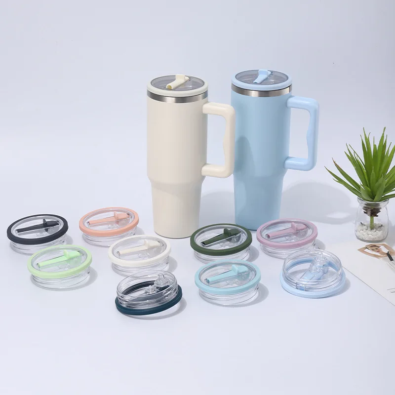 Spill-proof Cup Cover For Stanley 40oz Replaceable Environmental Protection Cup Cover Creative Spiral Straw Accessory