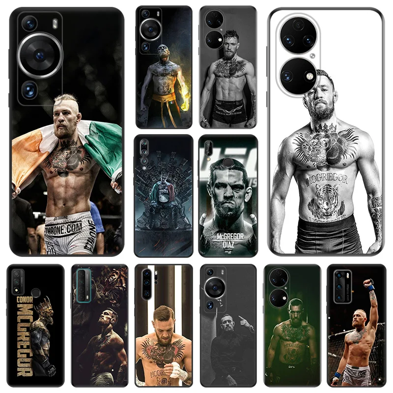 Custodia Opaca Per Telefono Per Huawei P60 P50 P40 P-Smart P30 P20 Pro Conor Mcgregor Honor 90 Lite X6 X7 X8 X9 Magic X6A Cover Morbida Nera