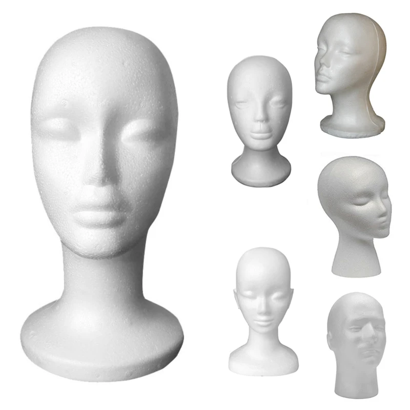 White Women Mannequin Head Model Foam Head Polystyrene Lightweight Durable Portable Fashion Travel Salon