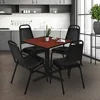 42" Square Melamine Breakroom Table with Black T-Mold Edge Band and Cast Metal X-Base Cherry 500lb Capacity 2