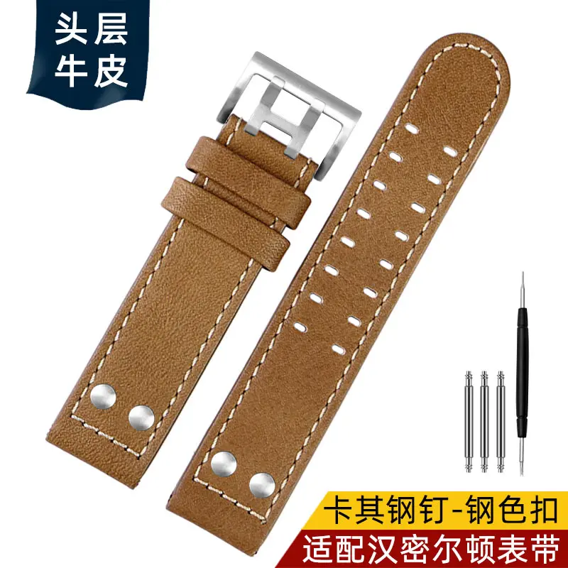 Premium Cowhide Leather Watch Strap for Men - 20mm/22mm - Aviation Collection