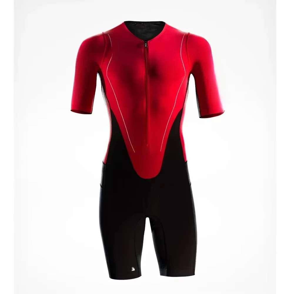 Huub Triathlon Race Suit Mens Pro Team Sport Cycling Speedsuit Sportswear Wetsuit For Swimming/bike/run Short Sleeve Jumpsuit